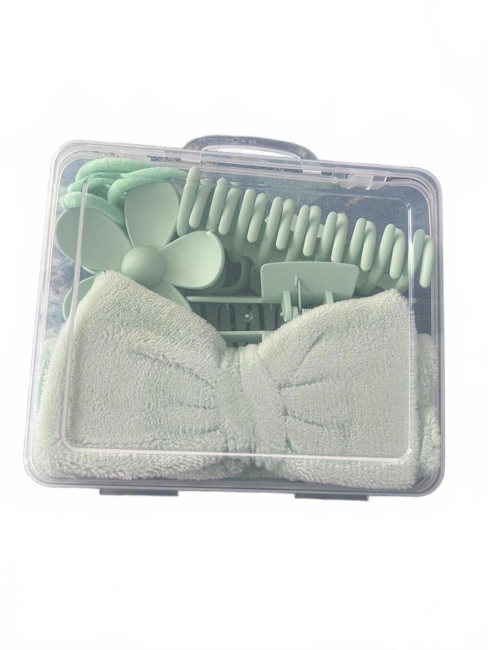 Mint Green Hair Accessories Set with Headband and Hair Clips